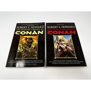 Robert E Howard Lot of 2 Bloody Crown of Conan & The Conquering Sword of Conan